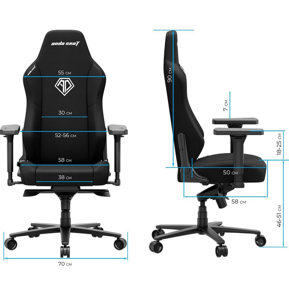 Заказать Кресло ANDA SEAT Phantom 3 XL Gray Fabric (AD18XL-52-G-F-G01)