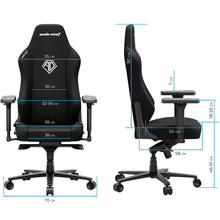 Крісло ANDA SEAT Phantom 3 XL Dark Gray Fabric (AD18XL-52-GB-F-G01)