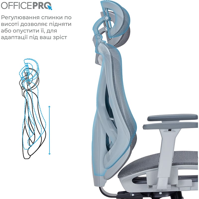 Покупка Крісло OFFICEPRO Atlas Gray/Dark Gray (OC630-G-DG-DG)