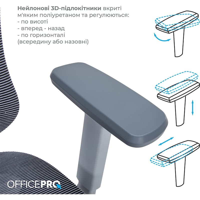 В інтернет магазині Крісло OFFICEPRO Atlas Gray/Dark Gray (OC630-G-DG-DG)