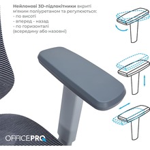 Крісло OFFICEPRO Atlas Gray/Dark Gray (OC630-G-DG-DG)