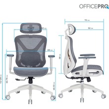 Крісло OFFICEPRO Atlas White/Dark Gray (OC630-W-DG-DG)