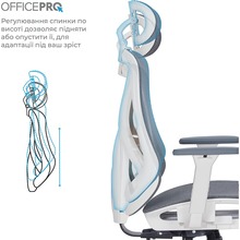 Крісло OFFICEPRO Atlas White/Dark Gray (OC630-W-DG-DG)