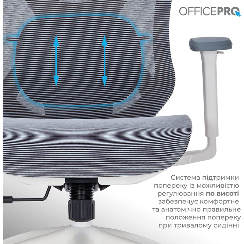Зображення Крісло OFFICEPRO Atlas White/Dark Gray (OC630-W-DG-DG)