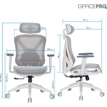 Крісло OFFICEPRO Atlas White/Light Gray (OC630-W-LG-LG)