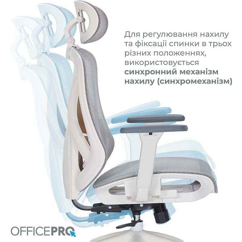 В Україні Крісло OFFICEPRO Atlas White/Light Gray (OC630-W-LG-LG)
