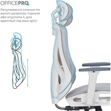 Крісло OFFICEPRO Atlas White/Light Gray (OC630-W-LG-LG)