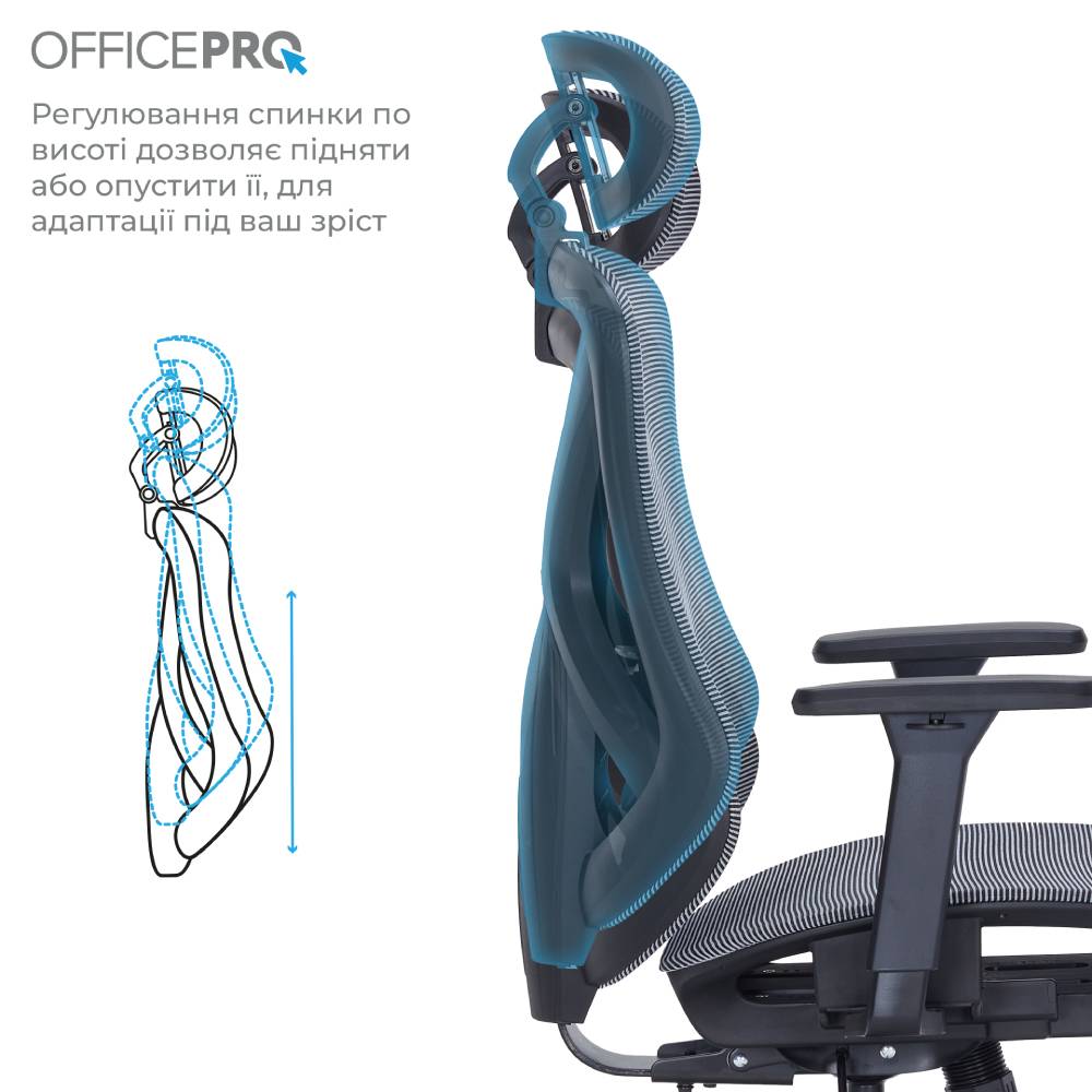 Покупка Крісло OFFICEPRO Atlas Black/Dark Gray (OC630-B-DG-DG)