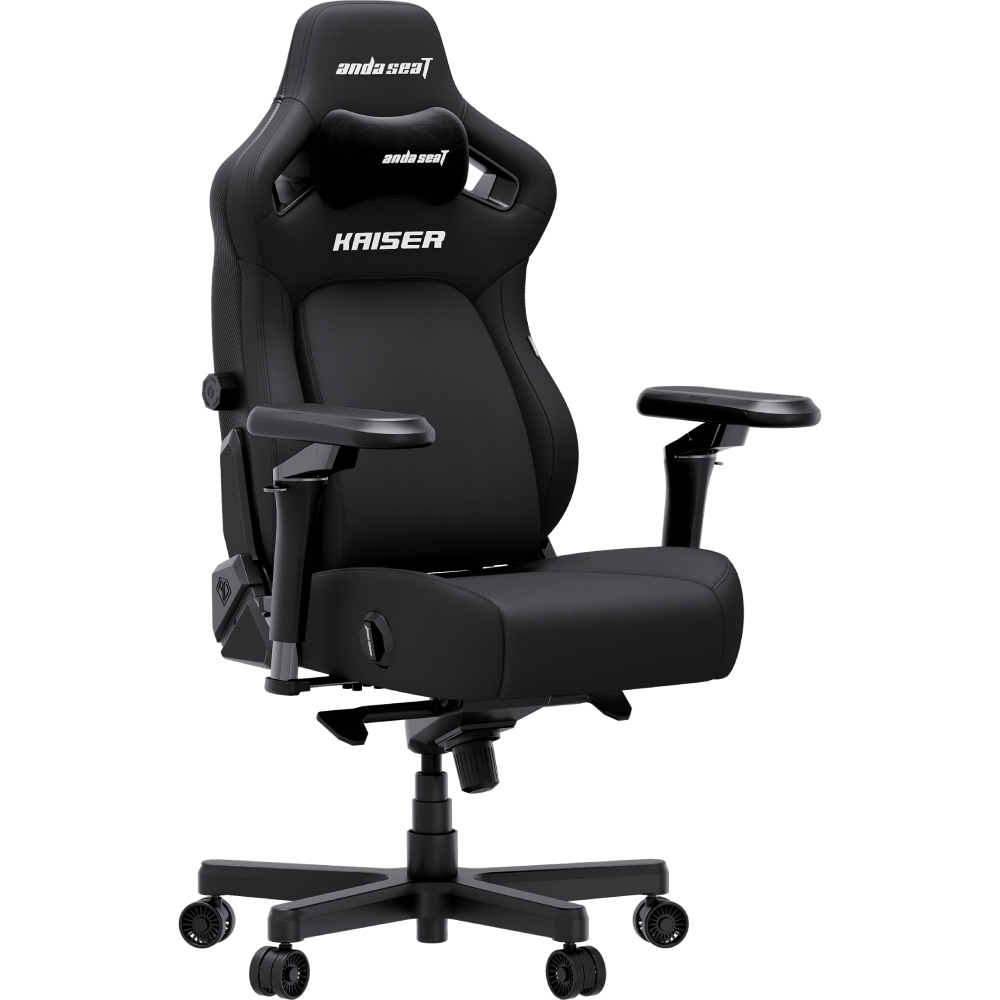 Крісло ANDA SEAT Kaiser 4 V2 Size XL Black Fabric (AD12YDDC-XLL-20-B-CF-03) Додатково Сидіння високої густини з ефектом пам'яті; Діапазон кріплення магнітного підголівника вгору-вниз 20 см