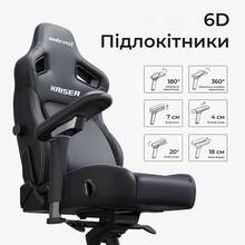 Крісло ANDA SEAT Kaiser 4 V2 Size XL Dark Gray Fabric (AD12YDDC-XLL-20-GB-CF-03)