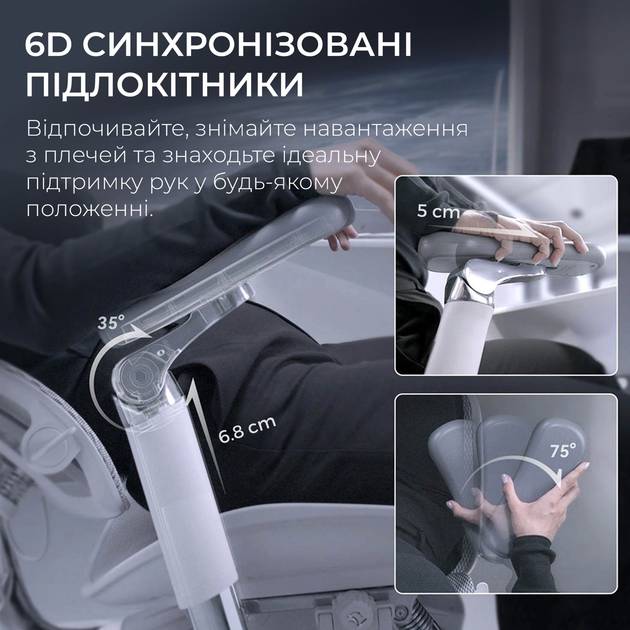 В Украине Кресло SIHOO DORO S300 Mesh Light Grey (S300-M202)