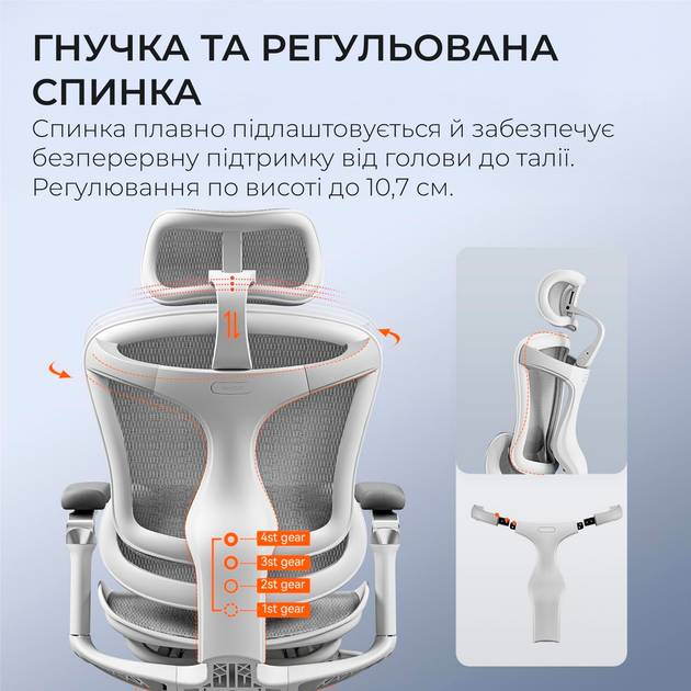 Изображение Кресло SIHOO DORO C300 Pro Mesh White (DORO-C300-PRO-M102)