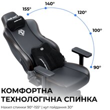 Крісло ANDA SEAT Kaiser 3E XL Dark Grey Fabric (AD23YC-XL-09-GB-CF-G01)