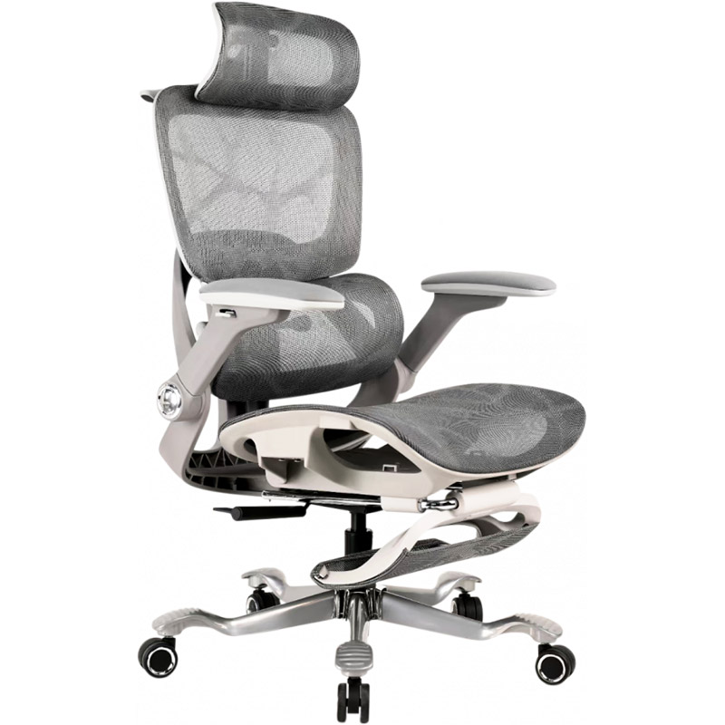 Крісло GT RACER B-519 Gray Додатково Максимальне зростання: до 190 см; Нахил спинки від 90 ° до 135 °; Висувна підніжка; Поставляється у розібраному вигляді