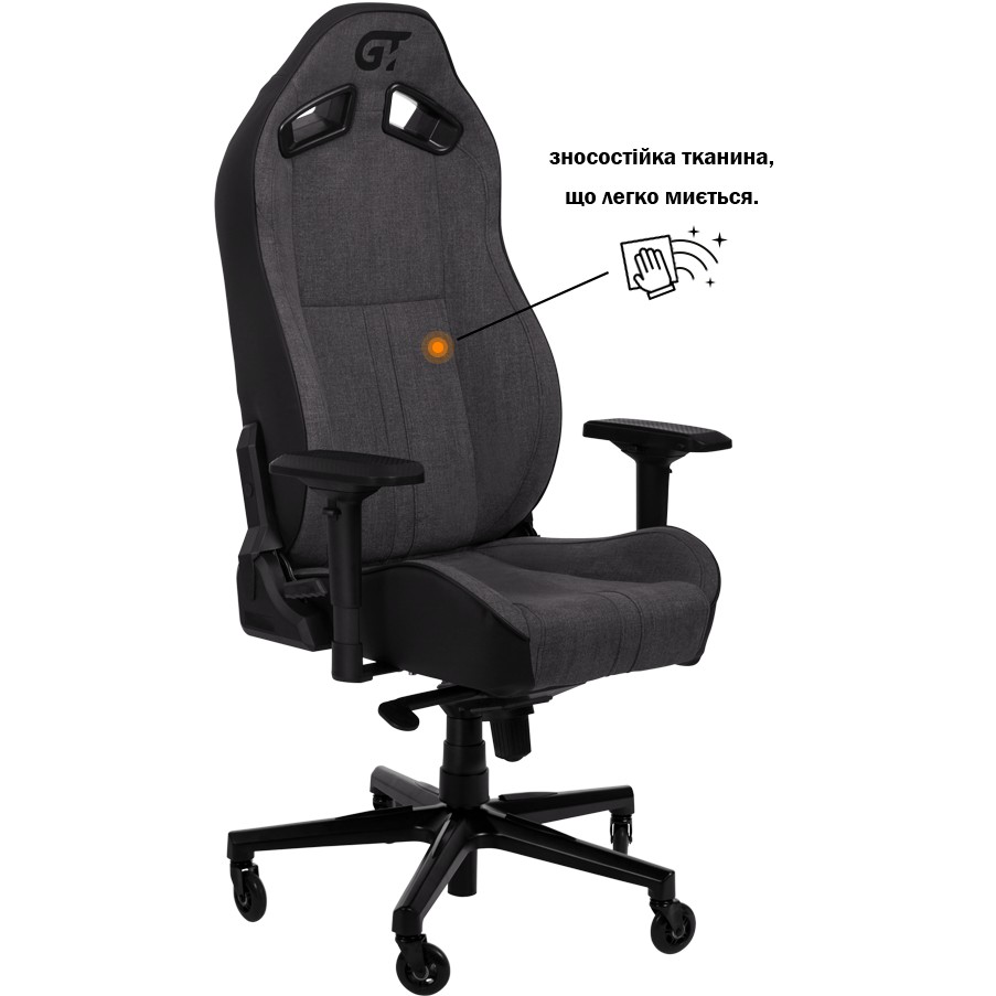 Кресло GT RACER X-8009 Fabric Dark Gray/Black Тип для геймера