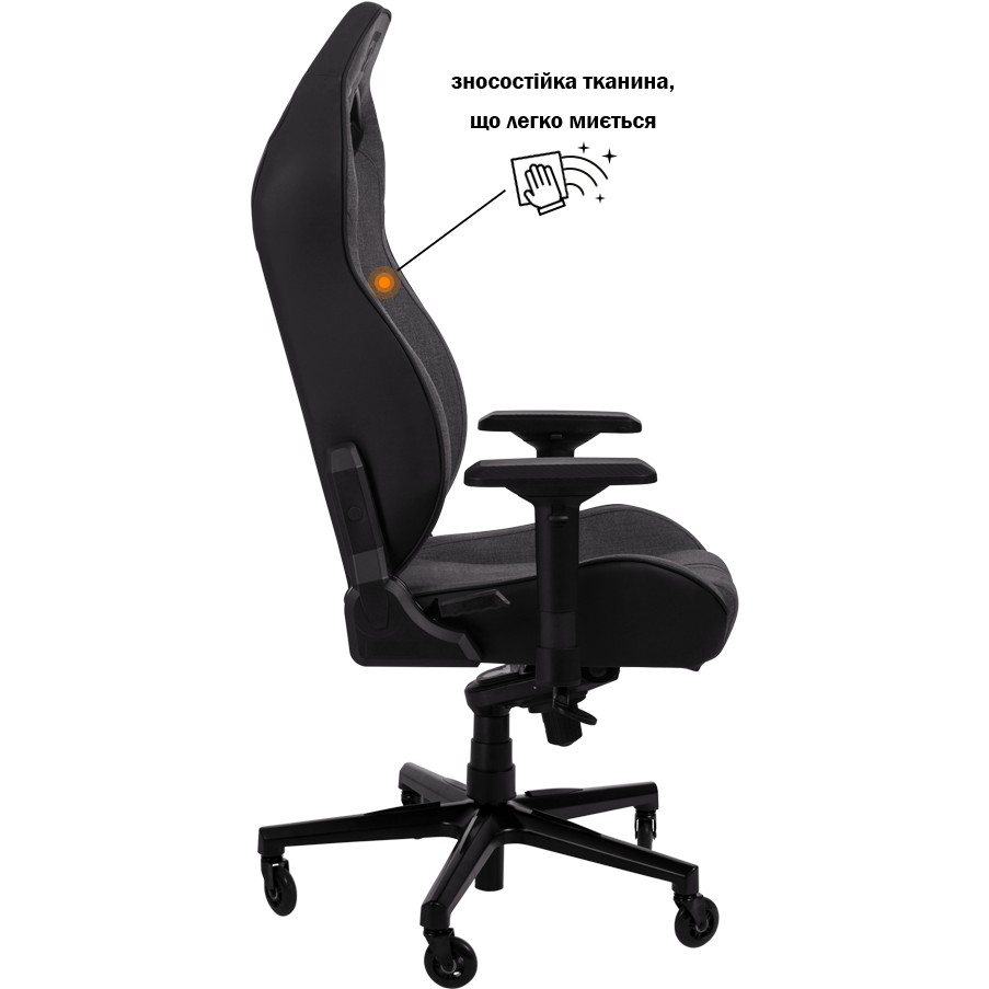Кресло GT RACER X-8009 Fabric Dark Gray/Black Материал обивки ткань