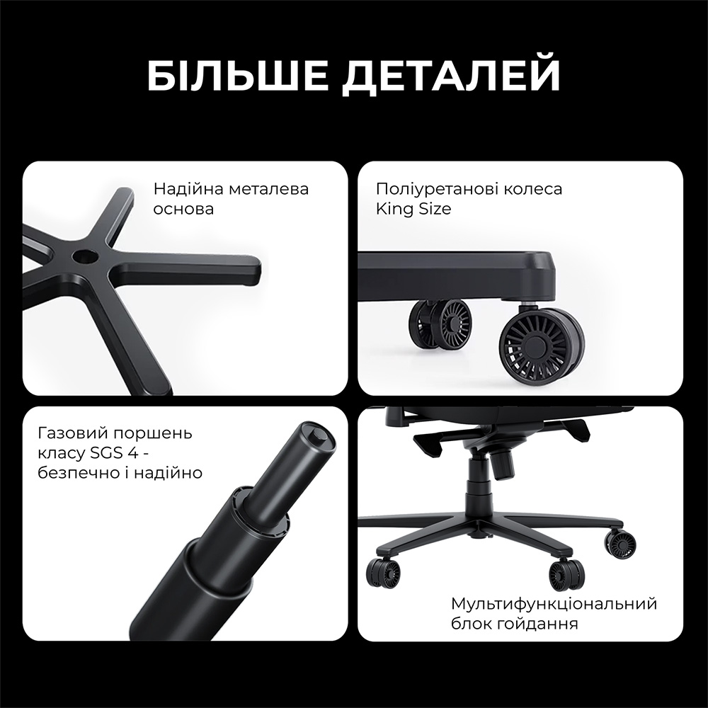 Фото 17 Кресло ANDA SEAT Novis Plus XL PVC Black (AD23YC-XL-01-B-PV-B04)