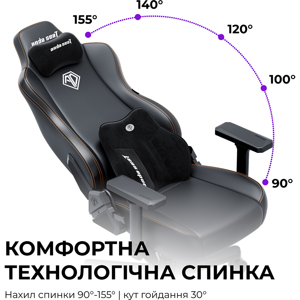 Изображение Кресло ANDA SEAT Novis Plus XL PVC Black (AD23YC-XL-01-B-PV-B04)