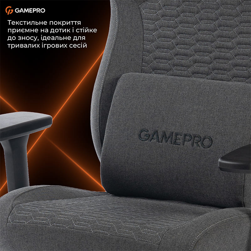 Фото 14 Крісло GAMEPRO GC760DG Dark Grey Fabric