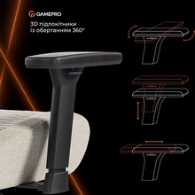 Кресло GAMEPRO GC760LG Light Grey Fabric