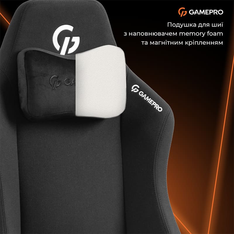 Фото 14 Крісло GAMEPRO GC775B Black Fabric
