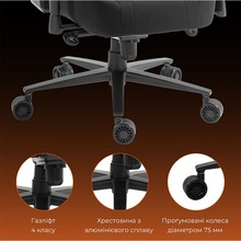 Крісло GAMEPRO GC775B Black Fabric