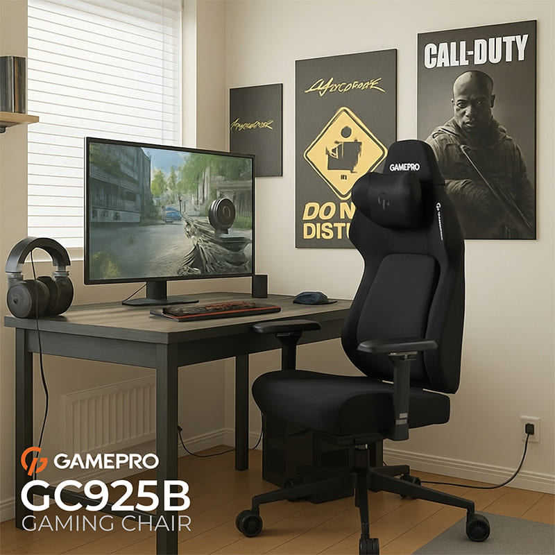 Зображення Крісло GAMEPRO GC925B Black Fabric