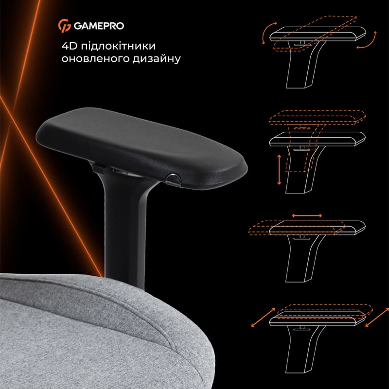В Україні Крісло GAMEPRO GC925G Grey Fabric