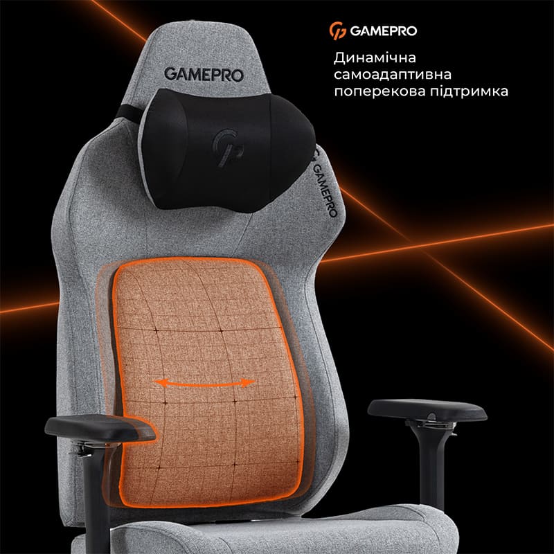 Фото 15 Крісло GAMEPRO GC925G Grey Fabric