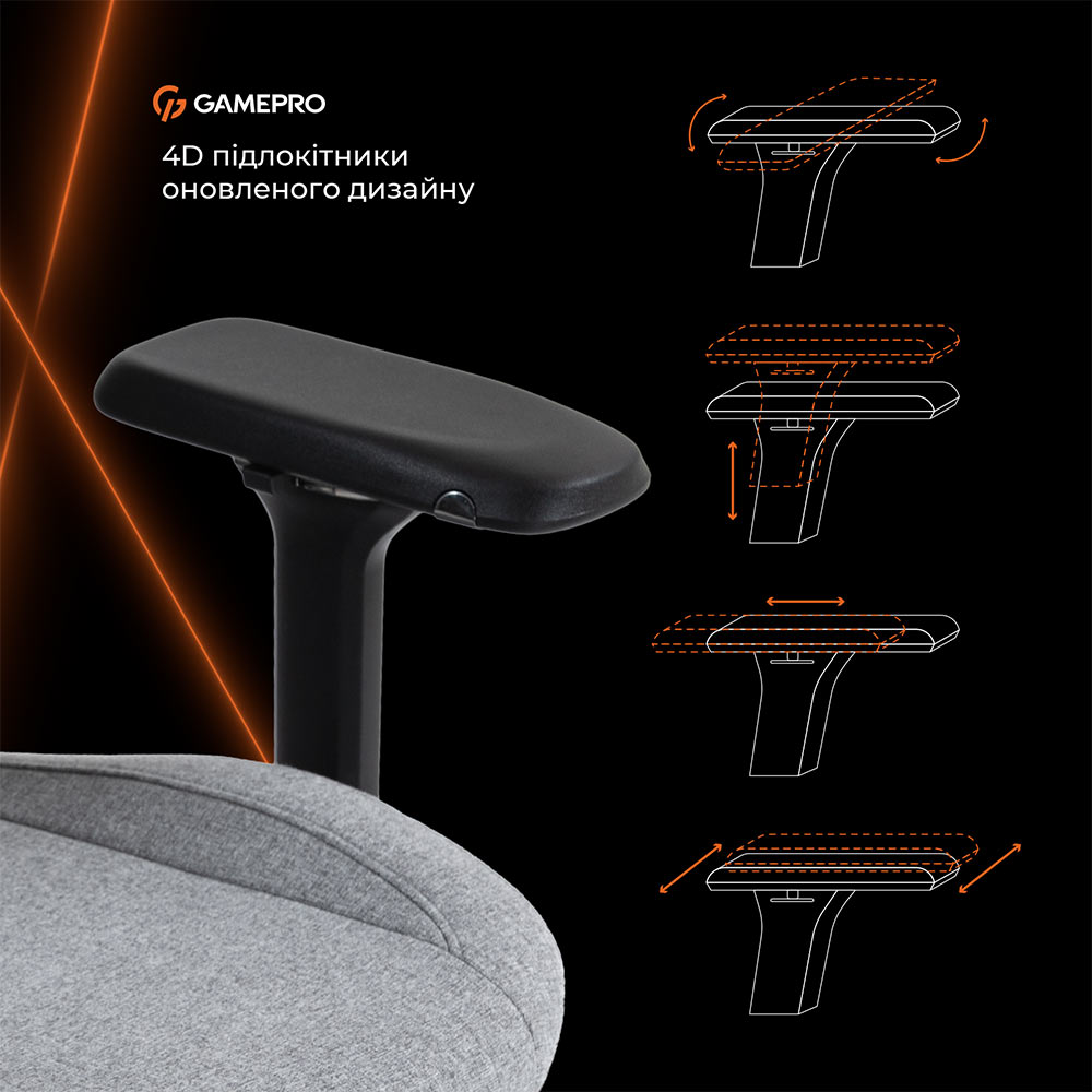 Фото 14 Кресло GAMEPRO GC925G Grey Fabric