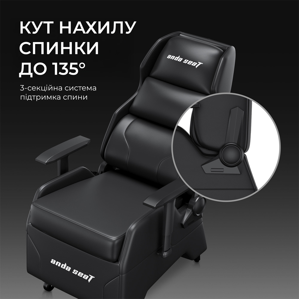 Крісло ANDA SEAT X3 Gaming Sofa PVC Black (AD-W-SF03-04-B-PV) Зображення Крісло ANDA SEAT X3 Gaming Sofa PVC Black (AD-W-SF03-04-B-PV)