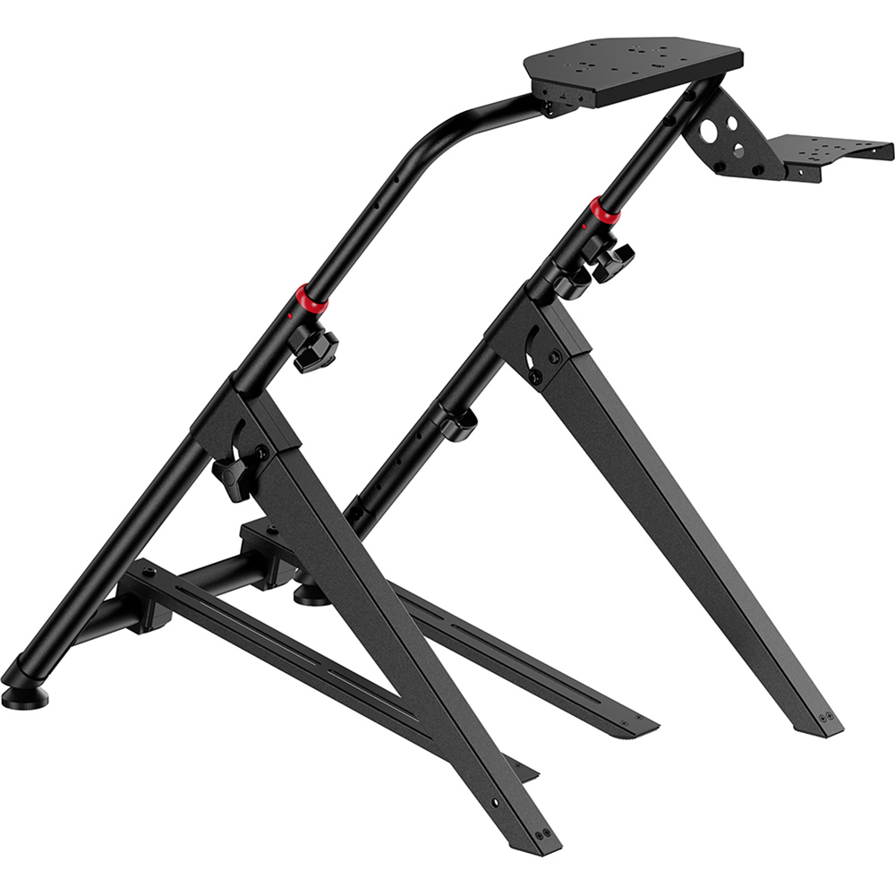 Стенд GAMEPRO для крепления руля, коробки передач и педалей (RS029) Дополнительно Совместимость: Logitech, Fanatec, Thrustmaster; регулировка угла наклона педалей: 12°/16°/20°/24°; рост пользователя: 1.5–2.0 м; высота: 82 см; ширина: 55.4 см; глубина: 75 см