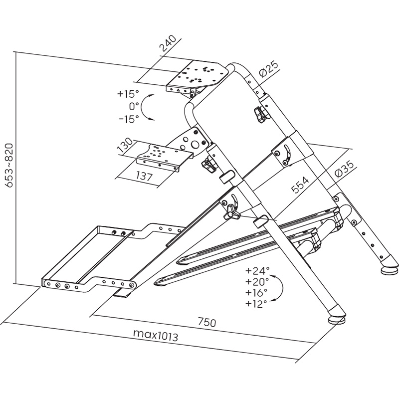 Фото 19 Стенд GAMEPRO для крепления руля, коробки передач и педалей (RS033)
