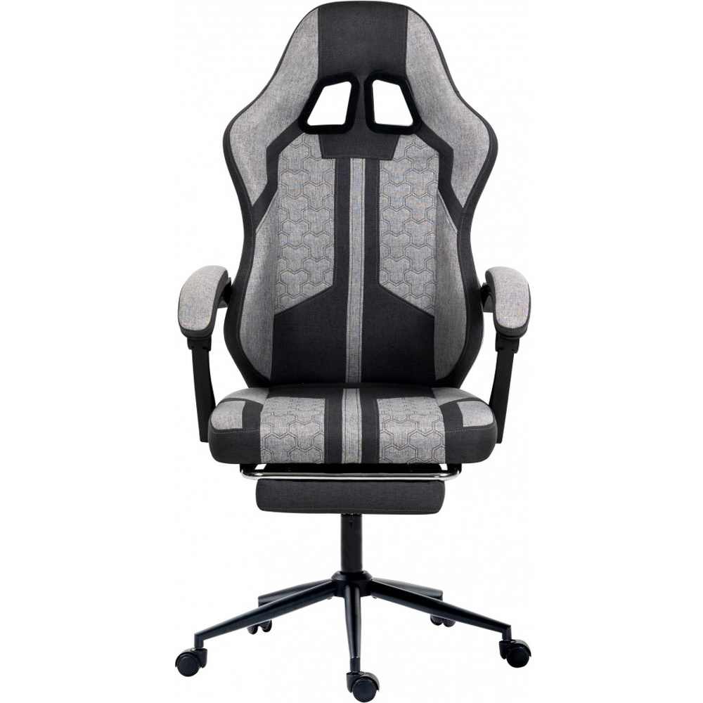 Крісло GT RACER X-2337Fabric Gray Додатково висувна підставка для ніг; поперекова подушка та підголовник; механізм Anyfix з фіксацією спинки