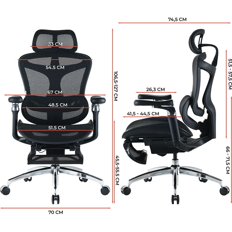 Зовнішній вигляд Крісло SIHOO DORO C300 Pro Mesh Black (DORO-C300-PRO-M101-JT)