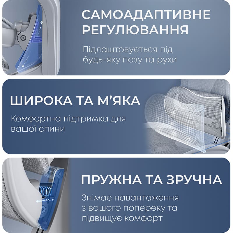 У Фокстрот Крісло SIHOO DORO C300L Mesh White (DORO-C300L-A3-102-JT)