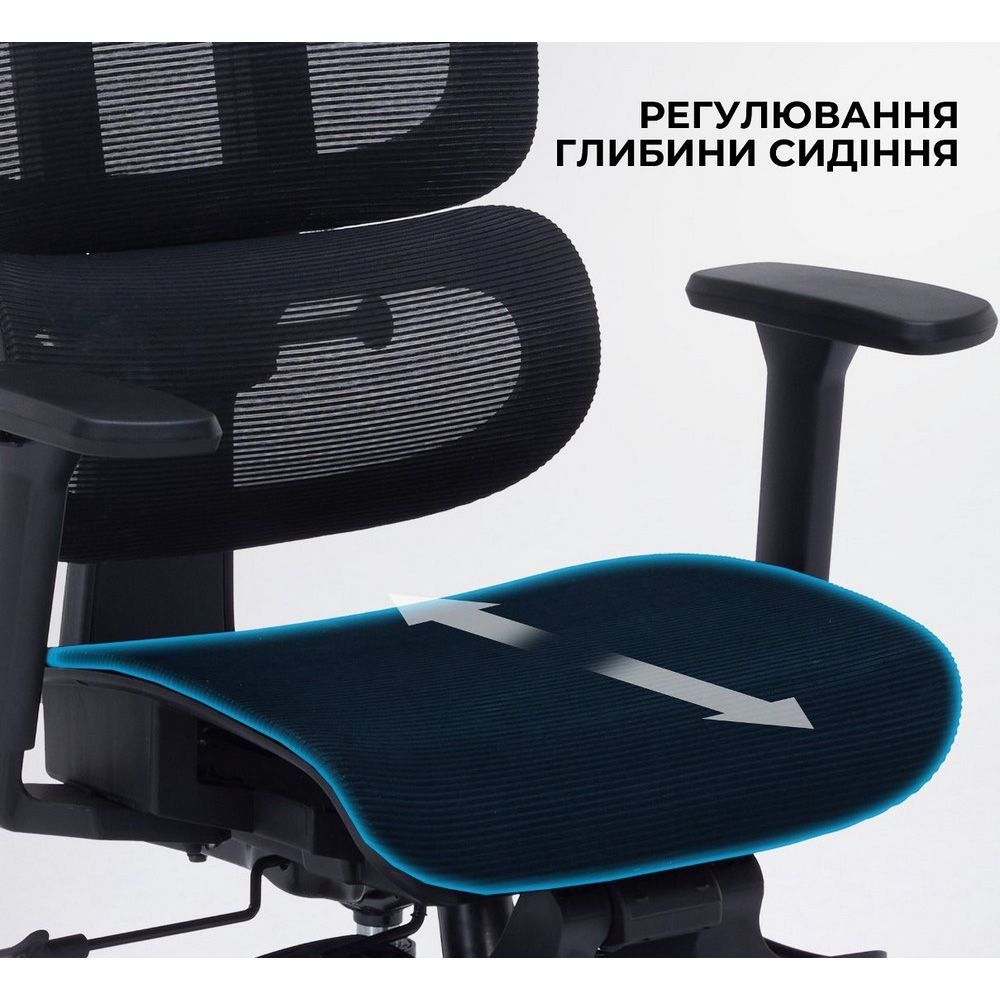 Покупка Крісло OFFICEPRO Skyline Footrest OC750 Black/Dark Gray (OC750-B-DG-DG)