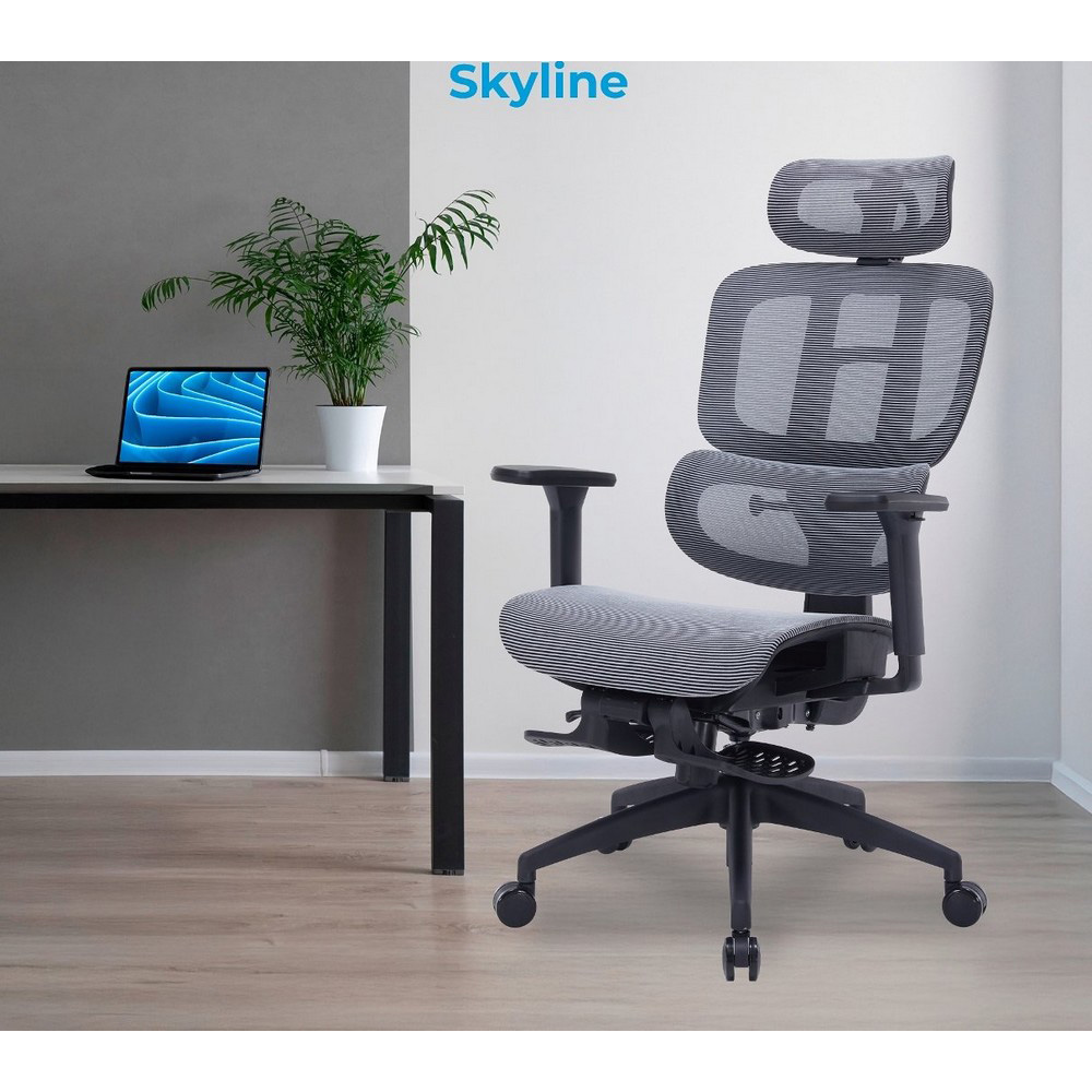 Замовити Крісло OFFICEPRO Skyline Footrest OC750 Black/Dark Gray (OC750-B-DG-DG)