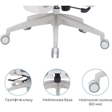 Крісло OFFICEPRO Skyline Footrest OC750 White/Dark Gray (OC750-W-DG-DG)