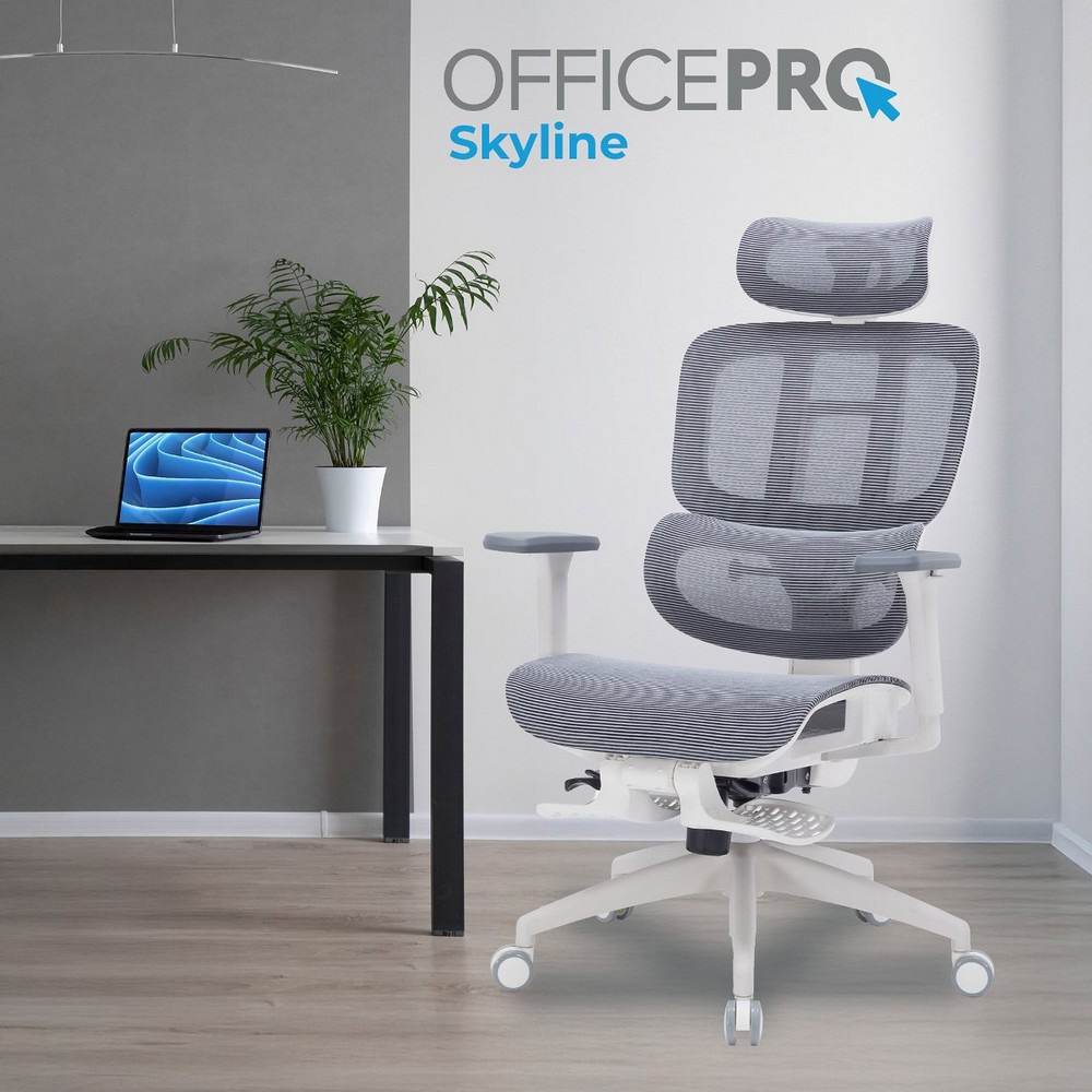 Замовити Крісло OFFICEPRO Skyline Footrest OC750 White/Dark Gray (OC750-W-DG-DG)