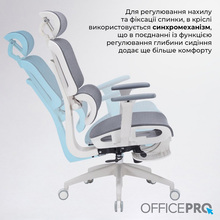 Крісло OFFICEPRO Skyline Footrest OC750 White/Dark Gray (OC750-W-DG-DG)