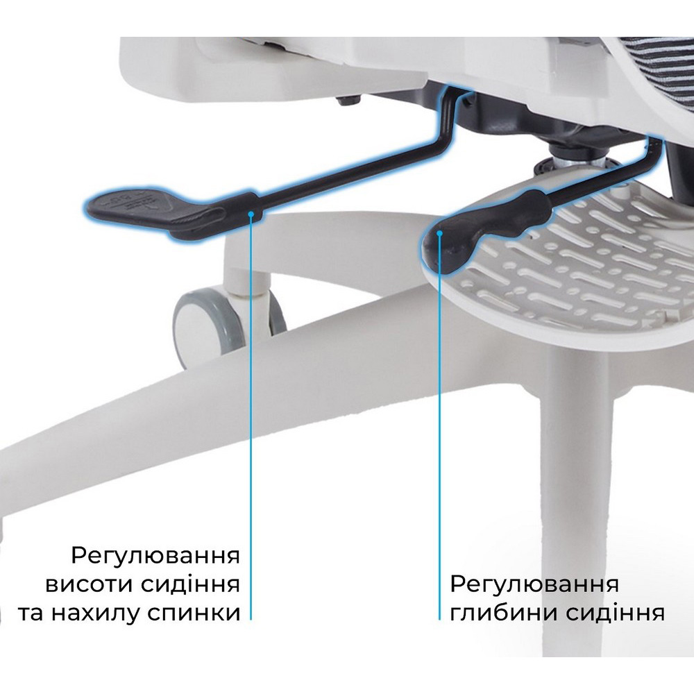 Фото 14 Крісло OFFICEPRO Skyline Footrest OC750 White/Dark Gray (OC750-W-DG-DG)