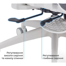 Крісло OFFICEPRO Skyline Footrest OC750 White/Dark Gray (OC750-W-DG-DG)
