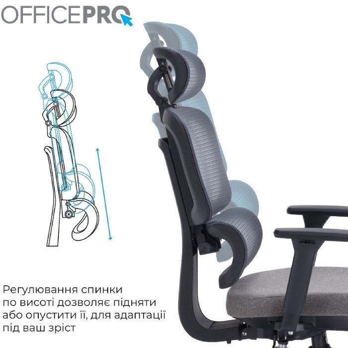 В Украине Кресло OFFICEPRO Skyline OC580-B-DG-DG Black/Dark Gray