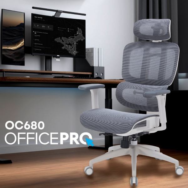 Замовити Крісло OFFICEPRO Skyline OC680-W-DG-DG White/Dark Gray