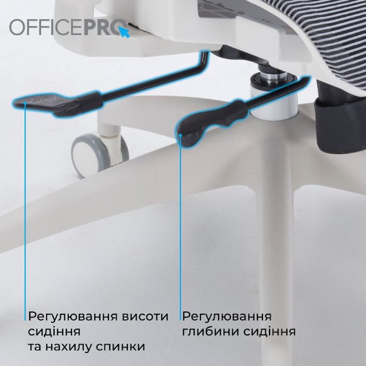 У Фокстрот Крісло OFFICEPRO Skyline OC680-W-DG-DG White/Dark Gray