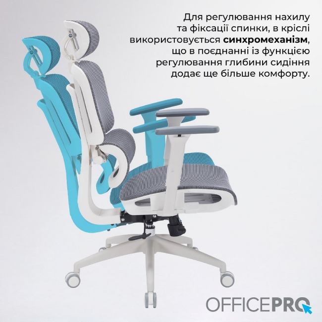 В Україні Крісло OFFICEPRO Skyline OC680-W-DG-DG White/Dark Gray