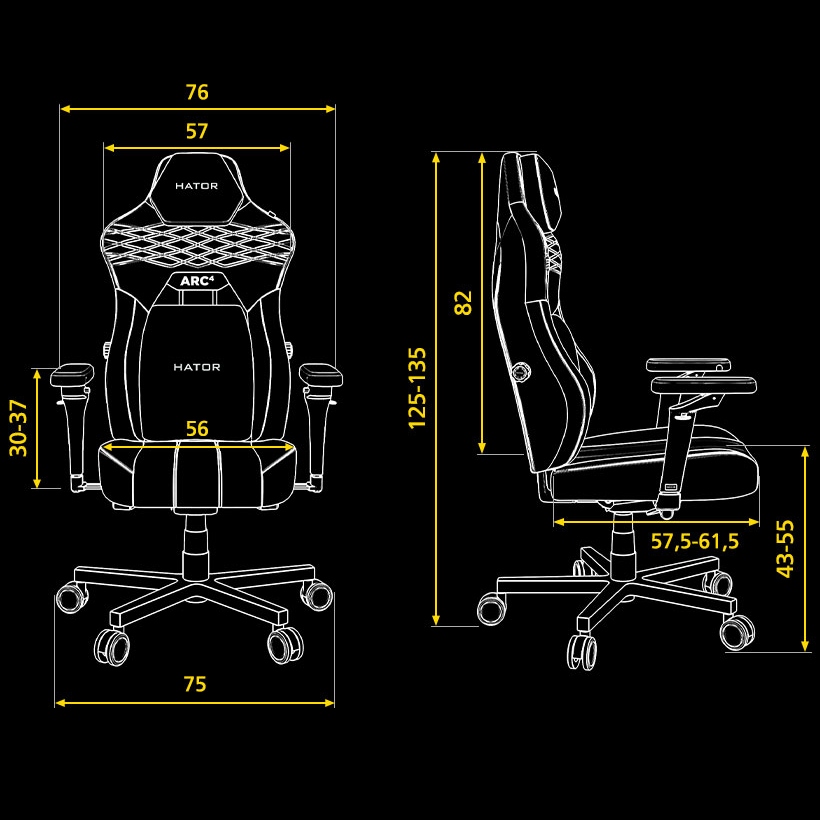 Фото 21 Крісло HATOR Arc 4 XXL Velour Black (HTC4440XXL)