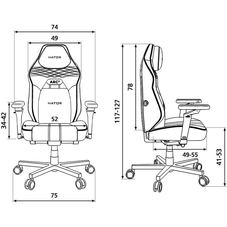 У Фокстрот Крісло HATOR Arc 4L Velour Black (HTC4440L)