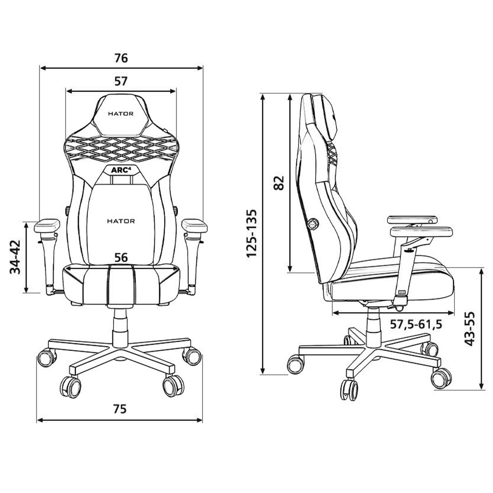 В Фокстрот Кресло HATOR Arc 4 XXL Black (HTC4400XX)